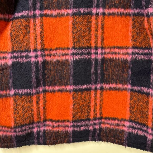 Panache Apparel Plaid Shacket Wool Blend Sz M Swiftie Life of Showgirl Oversized - Picture 9 of 12